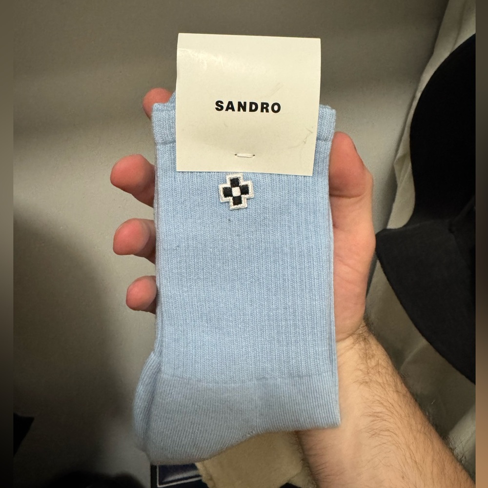 Sandro Blue Casual Socks with Ribbed Texture